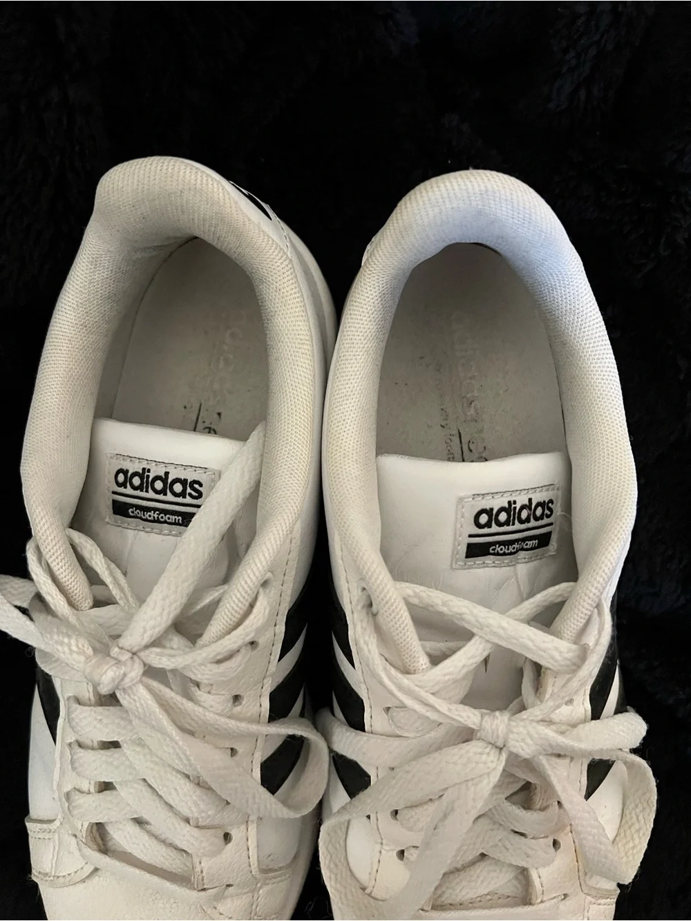 adidas White Sneakers with Black Stripes - Low Top Casual Shoes